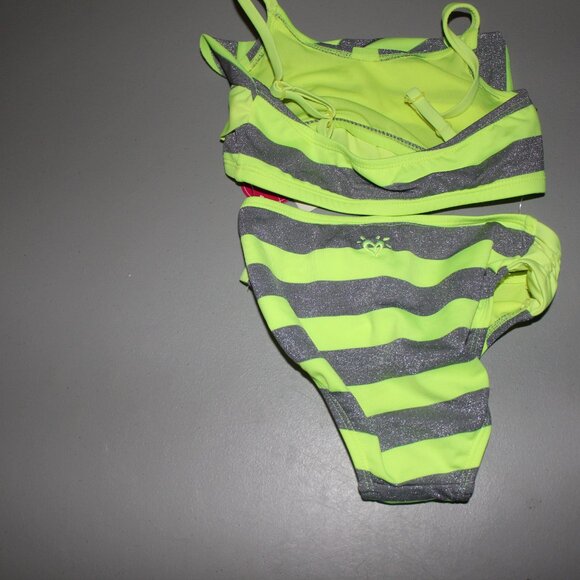 Yellow & Silver 2 Pcs Justice Bikini Swimsuit,Size 8 - Picture 3 of 3